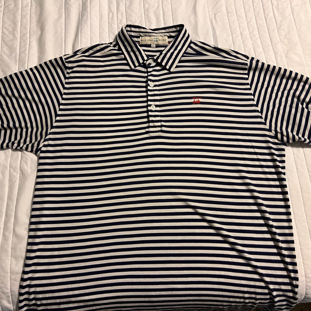 Bald head blues men’s short sleeve polo